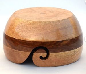 Bol de fil rayé en palissandre fait main haute résistance bol à tricoter élégant Style cadeau en bois pour la décoration de magasins de fils et de fibres - Product Image 4