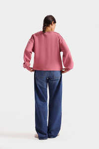 Sudadera Rosa Sólida Cálida de Invierno para Mujer, Sudadera Informal de Punto 100% Algodón, Sudadera Suave de Forro Polar, Ropa de Calle Cómoda Hecha en Pakistán - Product Image 4