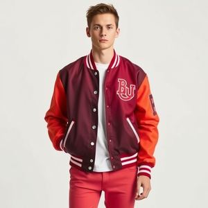 Veste de baseball universitaire personnalisée, broderie personnalisée, écusson en chenille, doublure intérieure en polyester, combo en cuir et laine - Product Image 3