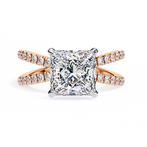 2.68CT IGI Certified Lab Grown Diamond Ring D-E Color Princess Cut 14K Gold in Rose Yellow White Custom Bridal Jewelry Supplier - Product Image 3