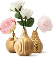 Florero Moderno de Aluminio de Gran Tamaño con Acabado Dorado Antiguo para Decoración del Hogar y Bodas, Diseño de Lujo Ecológico