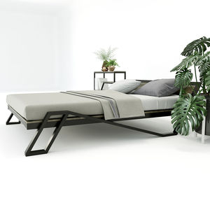 Cama Minimalista SFGN010 con Estructura de Hierro, Madera y Goma, Compañero de Sueño de Alta Calidad - Product Image 4