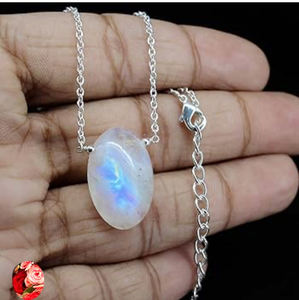 Bague en argent Sterling Vintage faite à la main avec pierre de lune arc-en-ciel blanc naturel 12*15mm poire Cabochon lunette ensemble bijoux de fête - Product Image 3