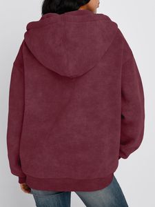 OEM Fabrication pour femmes pulls à capuche décontracté plaine basique sweat avec capuche couleur unie surdimensionné à manches longues sweats à capuche - Product Image 3
