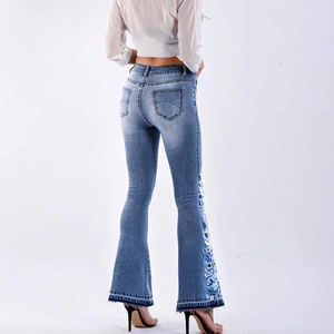 Wholesale <b>Trousers</b> <b>Women</b> Jeans High Waist Pants Flared Demin Jeans New Style Breathable Flared Denim Pant - Product Image 5