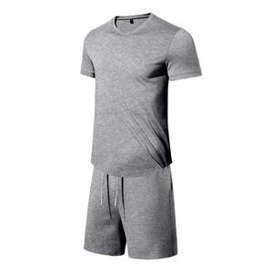Ensembles de t-shirts unis avec logo personnalisé de haute qualité 100% coton Blank Training Jogging Suit Mens t-Shirts and Short Set - Product Image 4