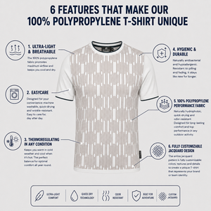 Polo homme en 100% polypropylène, travail jacquard, entièrement personnalisable, avec jacquard au choix - Product Image 2