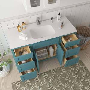 Gabinetes de baño personalizados proveedor precios competitivos para pedidos a granel estilo coctelera madera mancha gabinetes de baño para la venta al por mayor - Product Image 3