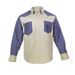 Chemise de travail de sécurité en gros, deux tons, bande réfléchissante, haute qualité, pour hommes, 100% polyester, séchage rapide, respirante, anti-UV - Product Image 4