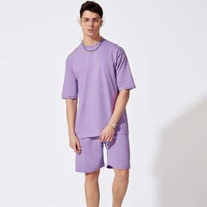 ชุดเสื้อผ้าแฟชั่นกางเกงขาสั้นสำหรับผู้ชายชุดฤดูร้อนเสื้อและกางเกงขาสั้นผ้าคอตตอนระบายอากาศสำหรับผู้ชาย - Product Image 4