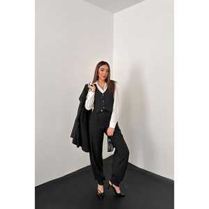 Conjuntos de Traje de Tres Piezas a Rayas Negras para Mujer al por Mayor - Product Image 3