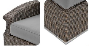 ชุดโซฟาหวายกลางแจ้งเฟอร์นิเจอร์ในสวนทำจากผ้าหวายสำหรับวิลล่าห้องนั่งเล่นอพาร์ทเมนต์ลานรับประทานอาหาร - Product Image 3