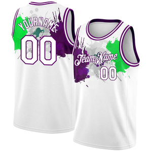Maillots de basket-ball personnalisés respirants de haute qualité 2025 pour équipes, design imprimé numérique, unisexe, 100 % polyester, sans manches - Product Image 4