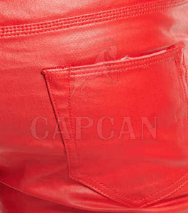 กางเกงเอวกลางเอว100% แท้สำหรับผู้ชายเอวสูงผลิตจากหนังแท้ติดป้ายโลโก้ได้ตามต้องการ - Product Image 5