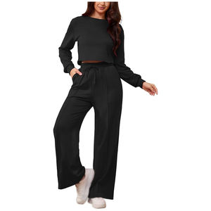 Conjunto de chándal de punto para mujer con gráfico OEM, ropa informal de Hip Hop con estampado por sublimación, chándal de sublimación cómodo para invierno - Product Image 4