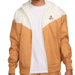 Good Quality Wholesale Price Hooded Canvas <b>Windbreaker</b> Jackets for Men Custom Size Rib Sleeves Waterproof Front Logo Streetwear - Product Image 1