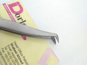 Pince à épiler professionnelle d'extension de cils en acier inoxydable en vrac Logo personnalisé Extensions de cils à pointe en fibre Marque privée Meilleure vente - Product Image 3