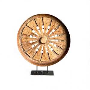 Handmade Rustic Wheel Sculpture in Brass Wood Aluminium for <b>Wall</b> Decor <b>Dining</b> Room Office Living Room Artistic Home Decoration - Product Image 3