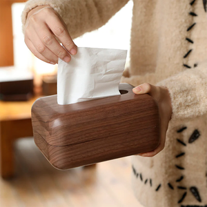 Tissue Box Whole Wood Living Room Desktop Paper Box, Solid Wood Napkin Box for Home, Kitchen, Living Room, Car Use - Product Image 6