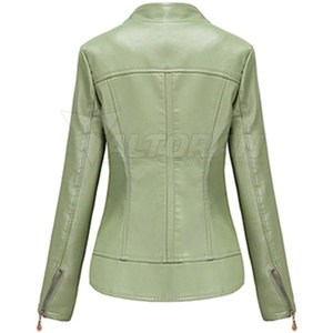 แจ็คเก็ตหนังผู้หญิงทรงสวยสง่า แจ็คเก็ตหนังผู้หญิงสไตล์สตรีท แจ็คเก็ตหนัง PU ผู้หญิง - Product Image 2