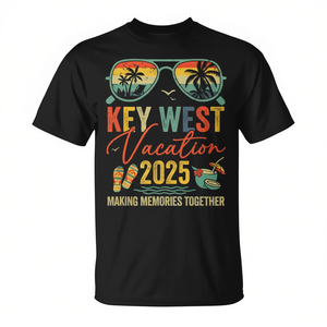 T-shirt Rétro 2025 Souvenirs de Vacances à Key West – Vêtements Promotionnels Assortis pour Voyages en Groupe - Product Image 2