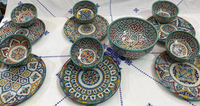 Ensemble de table en céramique marocaine fait main, peint à la main, service de table en céramique de Fès, décoration pour la maison