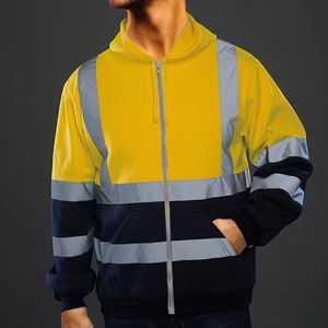 Sweat à capuche de sécurité haute visibilité personnalisé, pull, veste polaire respirante avec LOGO personnalisé, vêtements de travail grande taille - Product Image 2