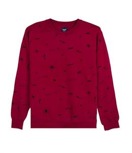 Otoño Invierno 200g peso pesado 100% poliéster Universidad cuello alto Old-School Vintage estampado tejido suelto manga larga Camiseta - Product Image 3