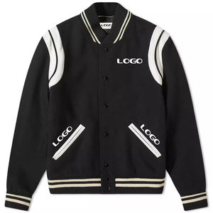 Chaqueta Varsity de Felpa de Algodón para Hombre, Chaqueta de Béisbol con Bordado Chenille para Hombre, Ropa de Calle de Invierno, Diseño Personalizado - Product Image 1