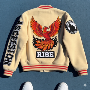 Wholesale Manufacturer Custom Varsity Bomber Jackets <b>Wool</b> Regular with Chenille Embroidery Patch Canvas Stand Collar - Product Image 4