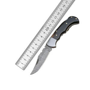 Cuchillo plegable de acero de Damasco, navaja profesional de bolsillo para exteriores, pequeño y plegable - Product Image 1