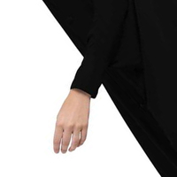 Nouvelle Abaya Modeste Droite à Manches Longues pour Femmes Adultes, Style Dubaï, en Chiffon Noir Uni 100% Soie Naturelle Écologique