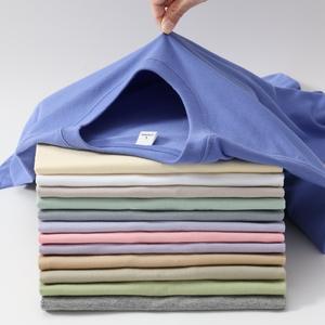 Camiseta de algodón pesado 230GSM para hombre, ropa de calle con hombros caídos, camiseta con logotipo personalizable, camiseta en blanco de cuello redondo Premium para hombre - Product Image 4