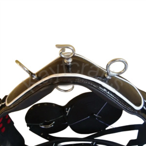 Harnais de conduite en nylon breveté synthétique noir élégant avec harnais de chariot de cheval durable de bride de Piepin de concepteur - Product Image 2