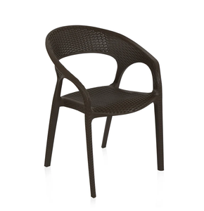 Paradise Modern Club Fauteuil en plastique brun rouille Confortable Léger Imperméable Écologique École Jardin Salle à manger Salon - Product Image 2