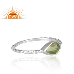 Best Selling Fine Sterling Silver Natural Peridot Gemstone Stackable Ring Custom Jewelry For Women Gift For Her - Product Image 2