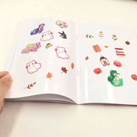 50 autocollants personnalisés A5 mignons et réutilisables, livre d'autocollants personnalisé à faible MOQ, papier de support double face pour collection d'autocollants