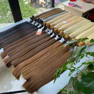 Precio al por mayor Keratin Bond I U V Flat Tip Extensiones de cabello humano 100 gramos/paquete Varios colores Genius Weft - Product Image 5