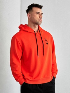 Venta al por mayor por encargo de los hombres de gran tamaño sudaderas con capucha térmicas de algodón liso de lana de punto en blanco pulóver otoño 3D patrón de invierno - Product Image 6