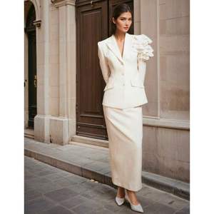 Top tendance gel femmes élégant Style décontracté jupe crayon respirant laine goutte taille automne bureau porter fabriqué au Vietnam - Product Image 6