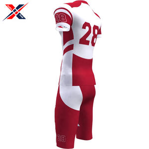 <b>White</b> &Red Color Wholesale Rate Pakistan Made American <b>Football</b> Jersey Team Wear 100% Polyester Fabric Breathable Quality - Product Image 3
