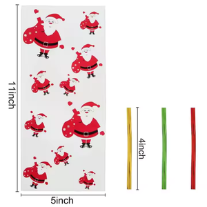 Bolsa de regalo de plástico transparente para Navidad para envolver regalos Dulces Galletas-Home Store Almacenamiento de Navidad - Product Image 3