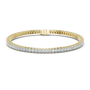 Bracelet tennis de luxe Veloria Eterna Glow en or jaune 10 carats avec diamant ovale cultivé en laboratoire - Product Image 1
