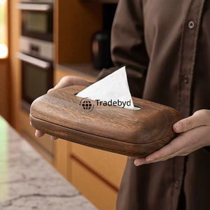 กล่องใส่กระดาษทิชชูไม้คุณภาพพรีเมียม งานฝีมือ ลายดอกไม้สลัก ดีไซน์หรูหรา ของตกแต่งบ้านสุดหรู อุปกรณ์เสริมบนโต๊ะที่ดูสง่างาม - Product Image 6