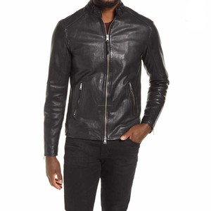 Nouveauté nouveauté en laine Design personnalisé OEM Veste chauffante vintage décontractée en cuir de vache pour hommes - Product Image 2