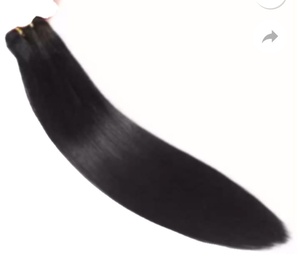 Extensiones de cabello de calidad superior Color de cabello humano natural 1B Paquetes de cabello de trama doble dibujado de un solo donante - Product Image 5