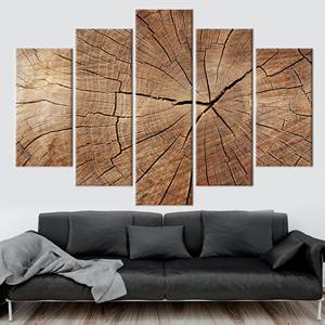 ศิลปะบนผืนผ้าใบสีน้ำตาลสมัยใหม่, ภาพพิมพ์ธรรมชาติแบบนามธรรม, การตกแต่งร่วมสมัย, ชุด 5 ชิ้น: แกลเลอรีแรป - Product Image 1