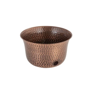 Bol de tuyau en cuivre fini lisse avec couvercle et poignée pour la maison jardin arrosage plantes utilisation bol de tuyau de jardin en cuivre décoratif - Product Image 4
