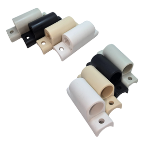 Tapón de cordón redondo blanco Accesorios de plástico impresos profesionales para toldos, Made in Italy con certificado - Product Image 5