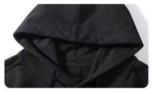 เสื้อฮู้ดดี้ผ้าฟลีซทรงปกติแบบสั่งทำพิเศษ คุณภาพสูง สีดำ พิมพ์ลายสกรีนผ้าฝรั่งเศสแบบ 3 มิติ สำหรับผู้ชายและผู้หญิง - Product Image 4